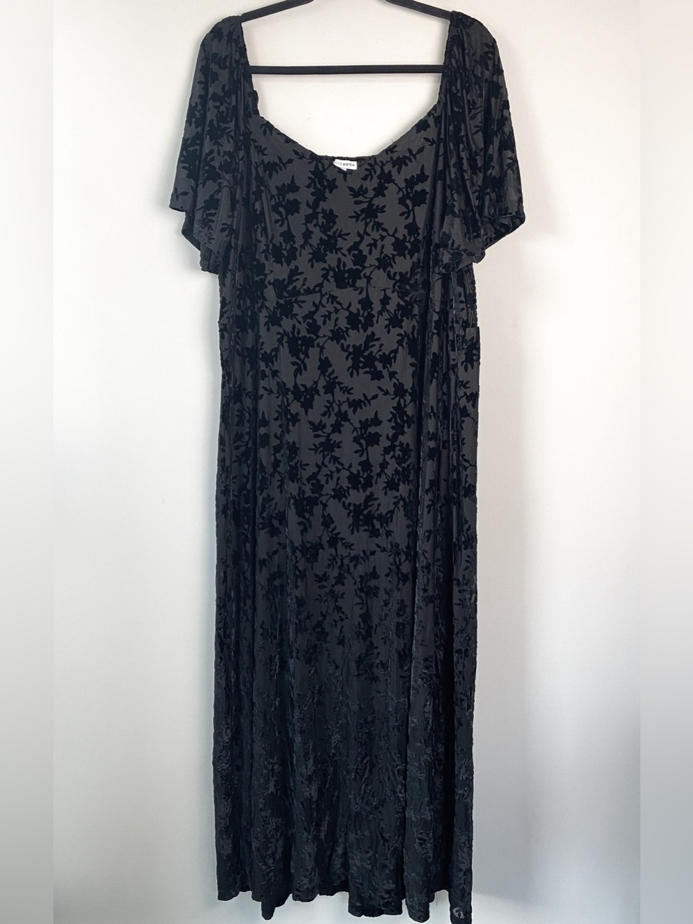 Baltic Born Womens Everley Velvet Maxi Dress 3XL Black Floral Burnout Whimsigoth
